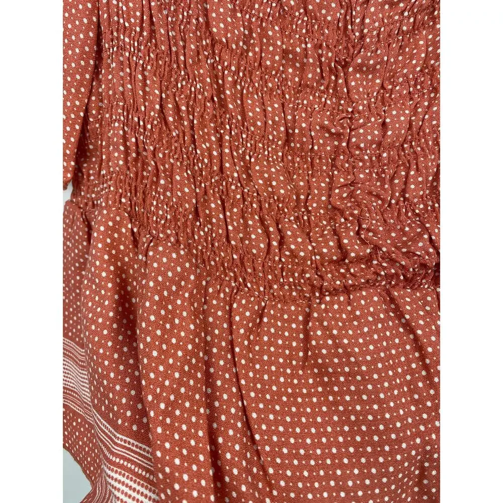 Urban Romantics Womens Off Shoulder Peasant Polka Dot Blouse NEW Small - Picture 7 of 10